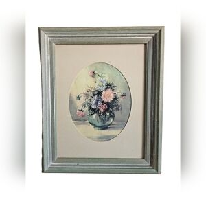 Mid-Century Floral framed print.